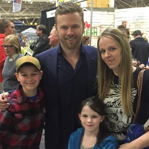 Matt Muenster with his wife and children